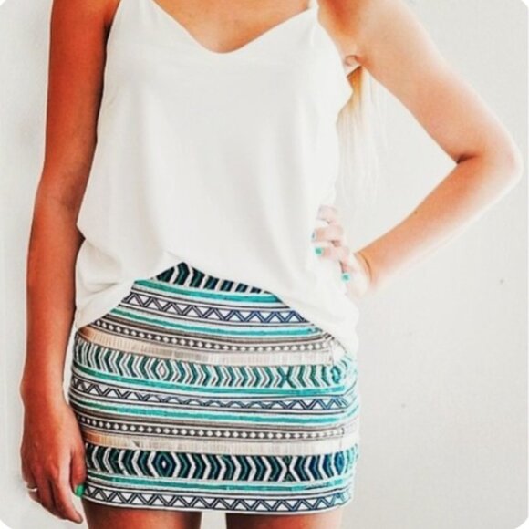 ZARA beaded mini skirt, Size small - Picture 1 of 4